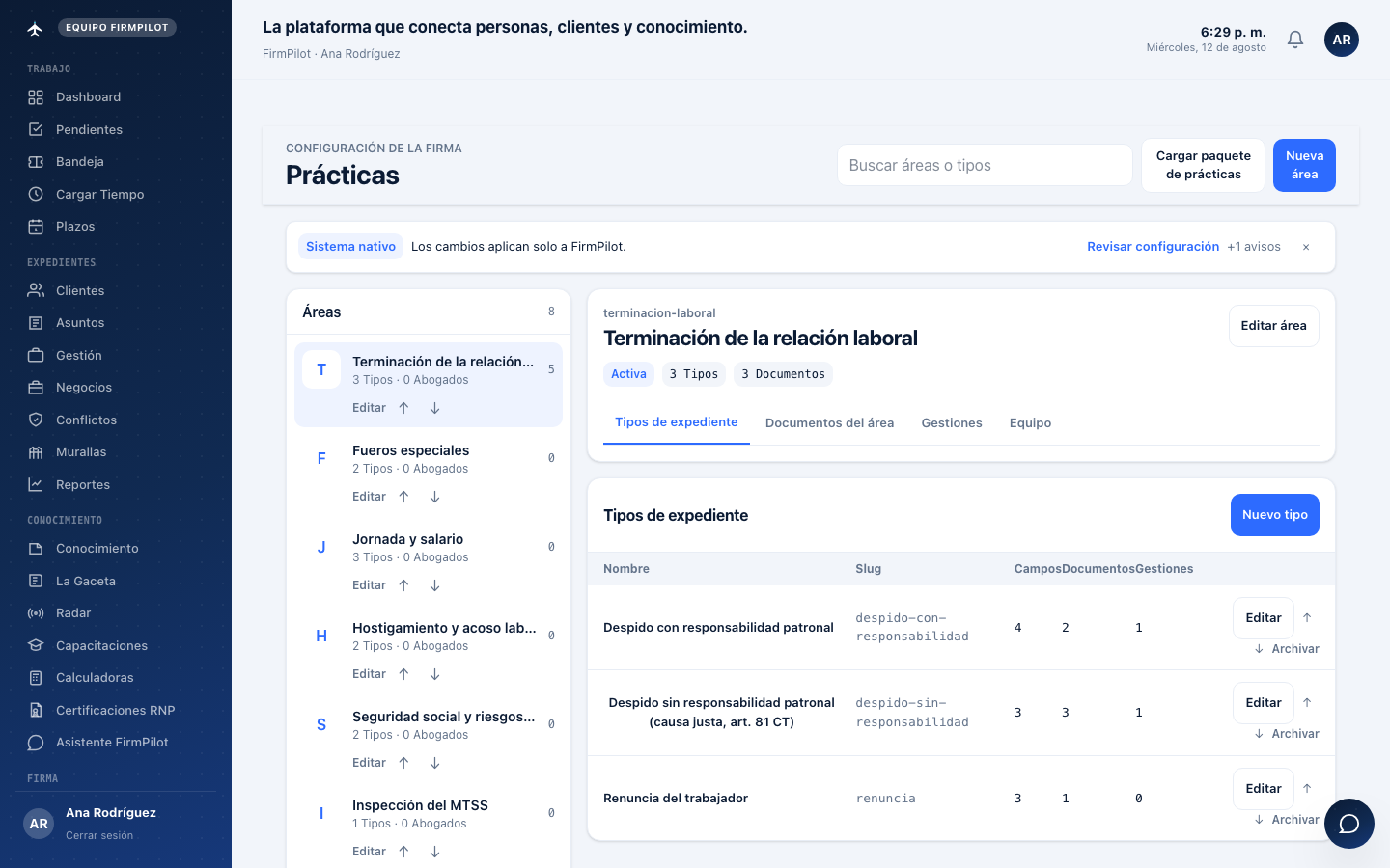 Tu firma no trabaja igual en Corporativo que en Laboral